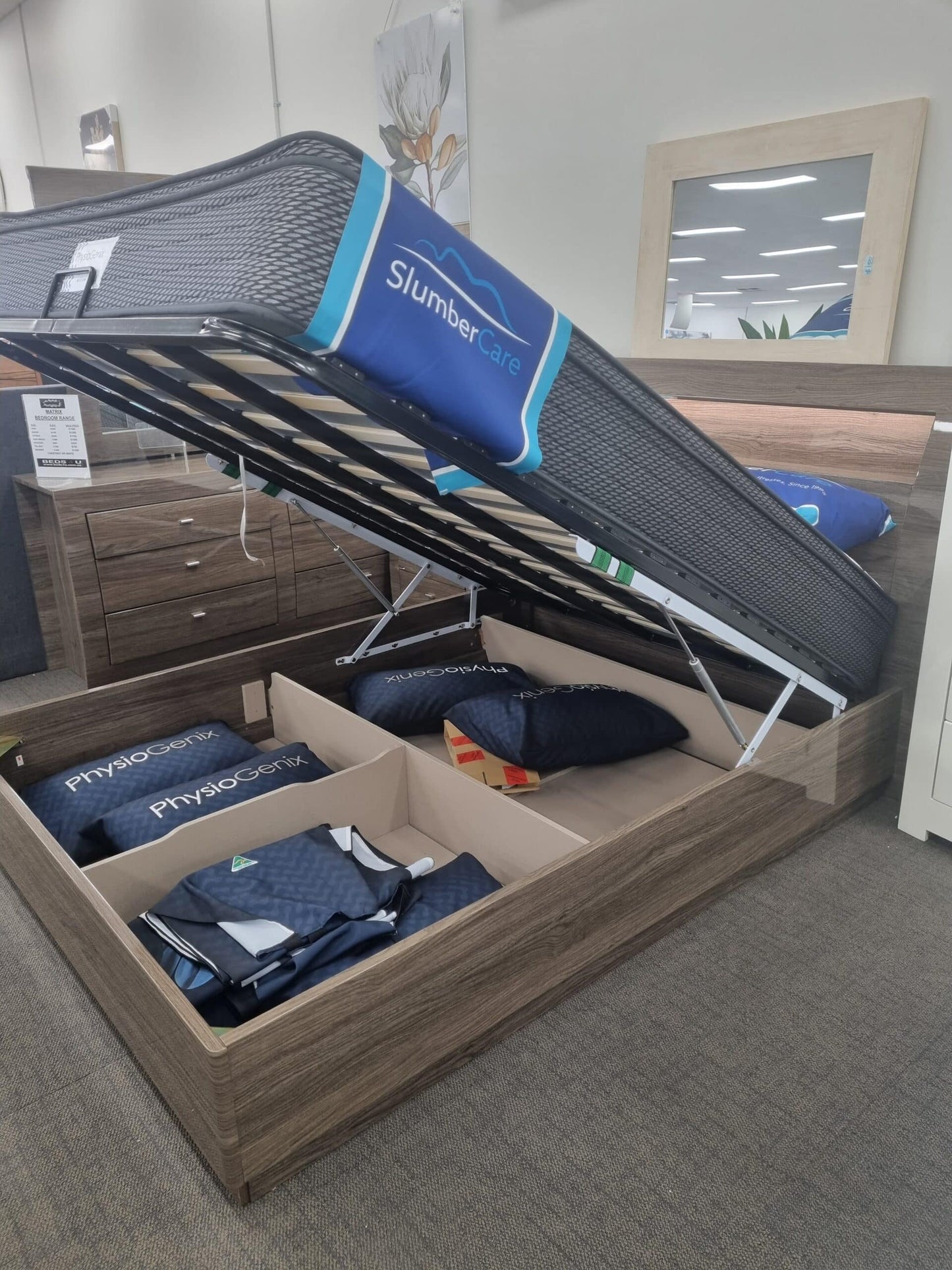 Matrix Gas Lift Bed Chestnut