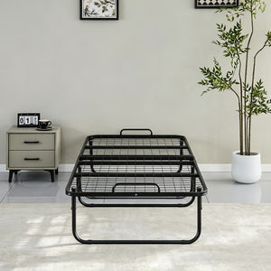 Folding bed with mattress