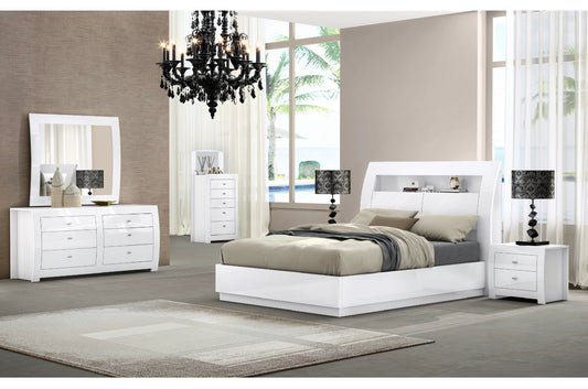 Jade Gas Lift Bed White