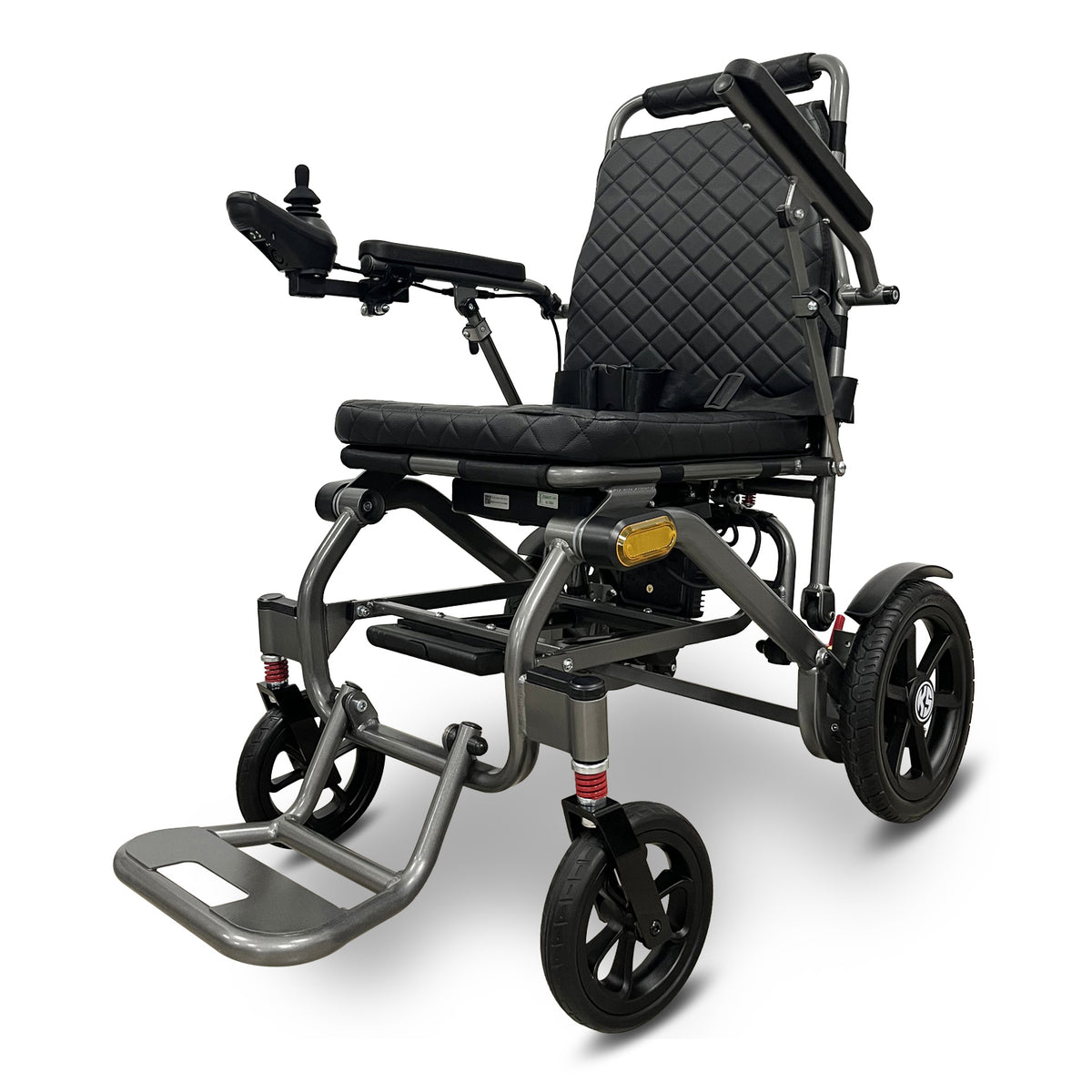 Fold and ride pull along electric wheelchair