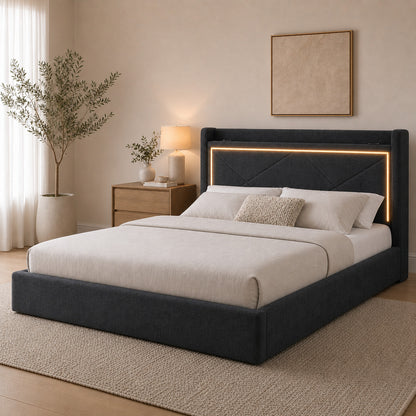 Moonlight Gas Lift Storage Bed With LED
