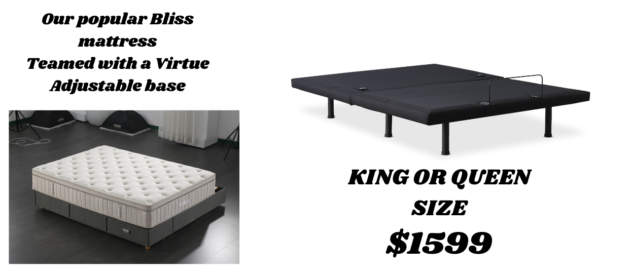 Virtue adjustable base and Bliss mattress package
