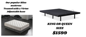 Virtue adjustable base and Bliss mattress package